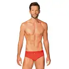 Obsessive - Boldero Briefs Red S/M - klasyczne, męskie slipy w kuszącym, czerwonym kolorze. Ze zmysłowo prześwitującym materiałem 