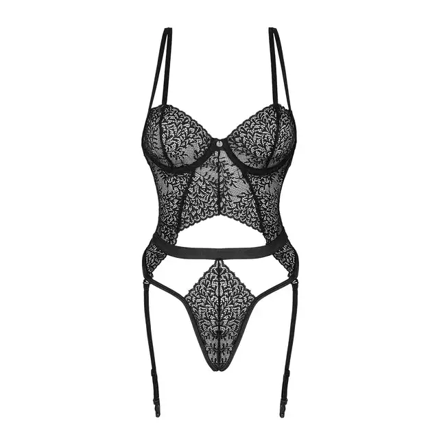 Obsessive - Yaskana Body M/L. Uwodzicielskie body z ponętnej koronki. Wycięcia, podkreślenie talii i pośladków to idealne kobiece połączenie