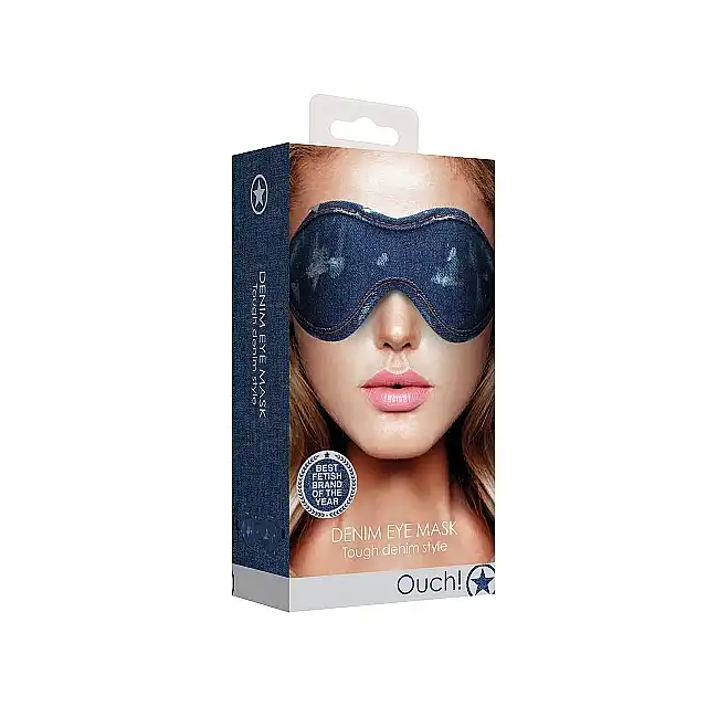 Ouch! - Denim Eye Mask. Dżinsowa opaska na oczy. Poznajcie satysfakcję płynącą z erotycznej zabawy sensorycznej Ostatnia sztuka!