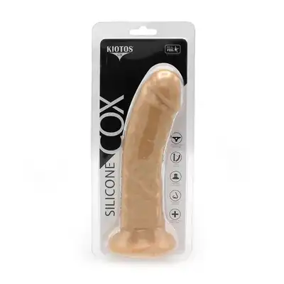 Kiotos Cox - Flesh 041 Silicone.  Silikonowe teksturowane dildo 23 cm ze stymulacją punkgu G. Mocna przyssawka