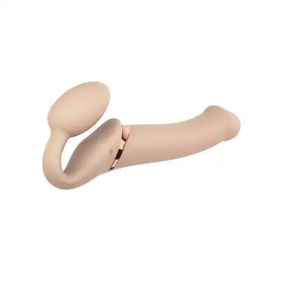 VIBRATING STRAP-ON - L - VANILLA