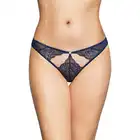 SoftLine - G-String 2497 S/M Blue. Mega seksowne majteczki z uwodzącymi wycięciami. Dodatki koronki podkreślają naturalną kobiecość. 