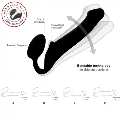 SEMI-REALISTIC BENDABLE STRAP-ON VANILLA - XL