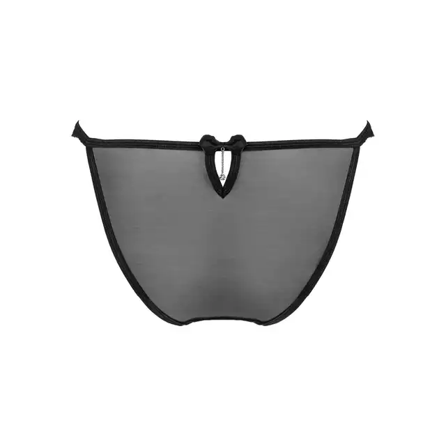 Obsessive - Ivannes Panties L/XL. Eleganckie, czarne, koronkowe figi o seksownym kroju. Idealna kobieca ozdoba.