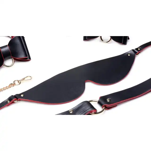 Master Series - Bow Luxury BDSM Set With Travel Bag. Luksusowy zestaw do BDSM zapakowany w elegancką torbę do przechowywania i podróży. Zestaw z kokardkami