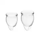 Satisfyer - Feel Confident Transparent - zestaw dwóch kubeczków menstruacyjnych. Gwarancja bezpieczeństwa
