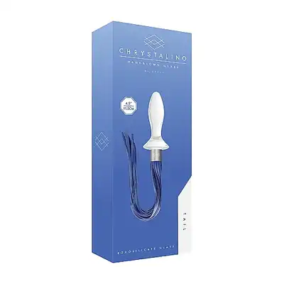 Crystalino - Tall White - ręcznie robiona szklana zatyczka z ogonem. Mega Sale!