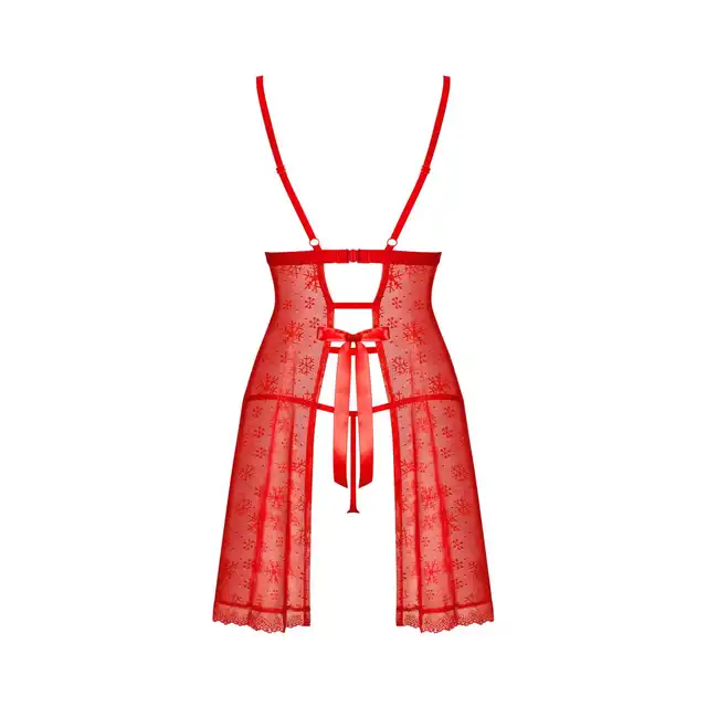 Obsessive - Claussica Babydoll XS/S. Seksowna świąteczna koszulka. Zostań zmysłową Mikołajką. 