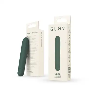 Glov - Saga Bullet Vibrator. Ekologiczny mini wibrator wykonany z recyklingowanego ABSu. Klasyczny kształt w eko wydaniu
