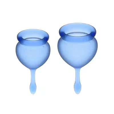 Satisfyer - Feel Good Dark Blue - niebieskie dwa kubeczki menstruacyjne. Gwarancja jakości