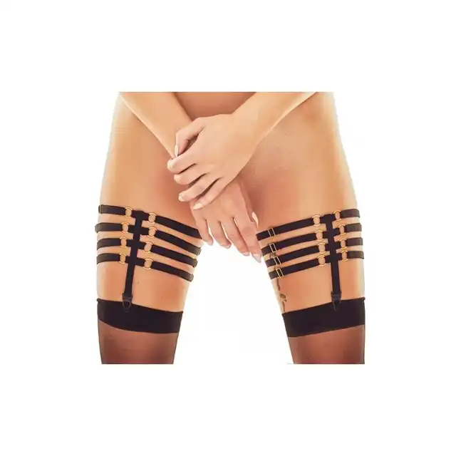 Anais - Ritmo Harness S/M - przypinki do pończoch w formie cienkich paseczków. Niestandardowa forma pasa do pończoch