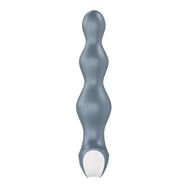 Satisfyer - Lolli Plug 2 Grey - wibrator analny o stożkowym kształcie. Dwa osobne, mocne silniki! 