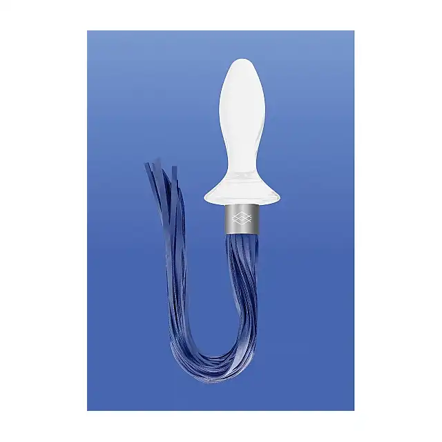 Crystalino - Tall White - ręcznie robiona szklana zatyczka z ogonem. Mega Sale!