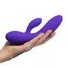 FeelzToys - Lea Purple Glitter - wibrator z króliczkiem do perfekcyjnej stymulacji. Dwa silniki sterowane niezależnie 