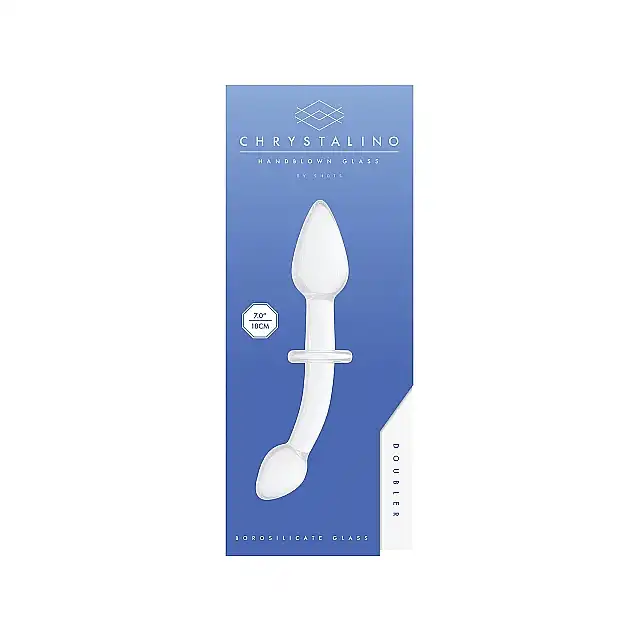 Crystalino - Doubler White - dwustronne szklane dildo. Nietłukące oraz nieporowate! 