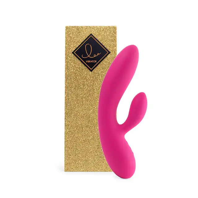 FeelzToys - Lea Rubine Red - wibrator z króliczkiem w eleganckim opakowaniu. Dwa, niezależne silniki