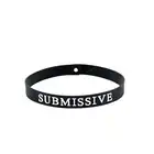O-Products - Silicone Collar Submissive - silikonowa obrozą z białym napisem submissive. Regulowana szerokość