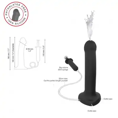 SQUIRTING CUM DILDO SEMI-REALISTE BLACK - L - WITH CREAMY