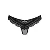 Obsessive - Ivannes Panties L/XL. Eleganckie, czarne, koronkowe figi o seksownym kroju. Idealna kobieca ozdoba.