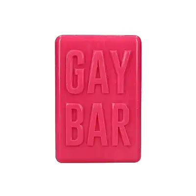 Soap Bar - Gay Bar - różowe mydło z figlarnym napisem. Przyjemna piana otuli Twoje ciało 
