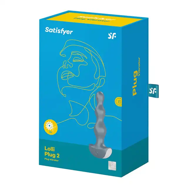 Satisfyer - Lolli Plug 2 Grey - wibrator analny o stożkowym kształcie. Dwa osobne, mocne silniki! 