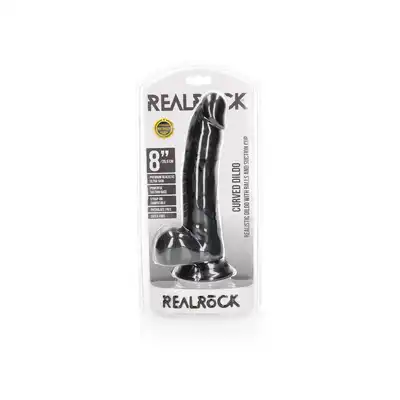 Curved Realistic Dildo  Balls  Suction Cup - 8""/ 20,5 cm