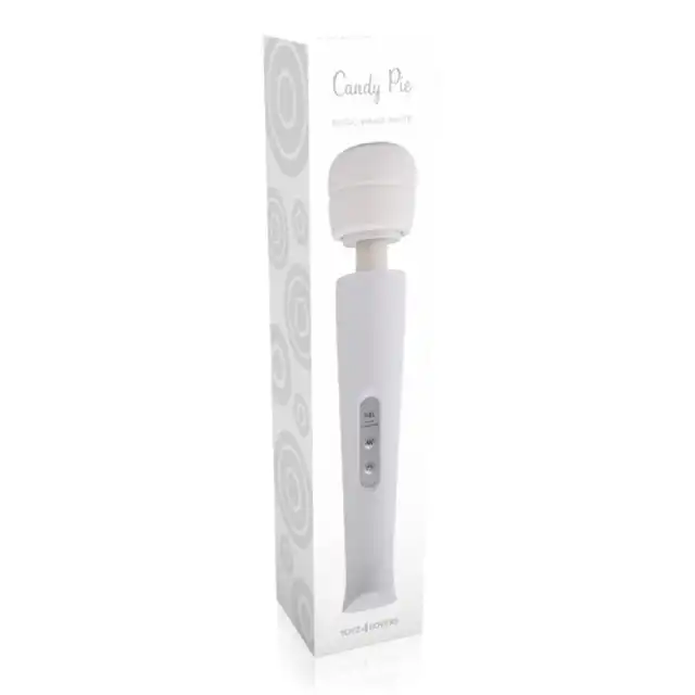 Candy Pie - Magic Wand White. Potężny wibrator typu magiczna róźdżka do stymulacji łechtaczki i masażu ciała. Elegancki design w śnieżnobiałym kolorze