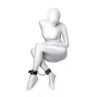 Toyfa - Anonymo Anklecuffs Print. Uniwersalne kajdanki na kostki w zwierzęcym wzorze panterki. Porządne wykonanie i naturalne materiały
