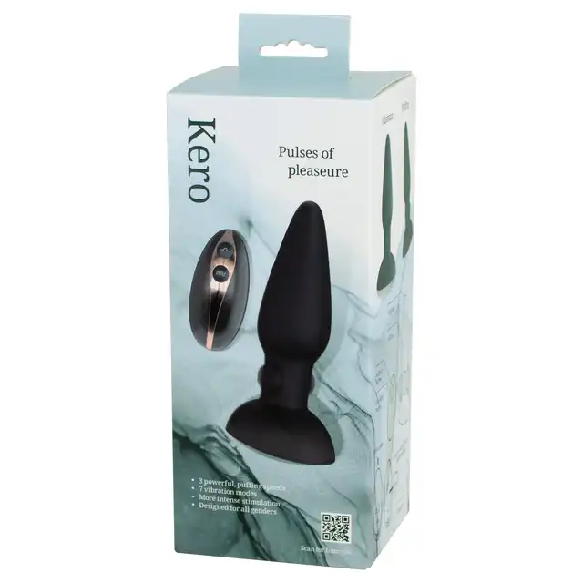 Seven Creations - Kero Pulsating Buttplug. Wibrujący korek analny z pulsującymi kuleczkami w trzonie. Zdalnie sterowany plug z super mocnymi wibracjami i pulsacjami