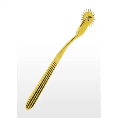 Taboom - Wartenberg Wheel. Złote kółko Wartenberga z pojedynczym rzędem igieł. Poczuj rozkosz ostrych niczym małe igły szpilek, które obracają się płynnie podczas przesuwania po skórze