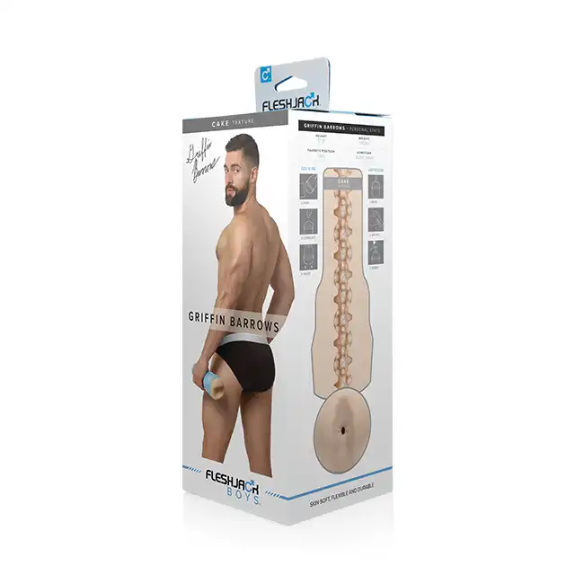 Fleshjack Boys - Griffin Barrows Cake. Super realistyczny masturbator w kubeczku. Anus najgorętszego bottoma w branży porno. Ultra stymulujące wnętrze zakończone ciasnym anusem