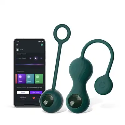Magic Motion - Crystal Duo Smart Kegel. Zestaw 3 kulek gejszy. 2 sterowane na aplikację. Nieograniczony zasięg. 