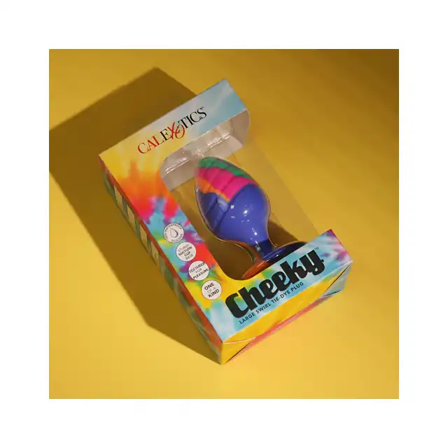 Calexotics - Cheeky Large Swirl Plug -  duży, silikonowy korek analny ze żłobieniami i oryginalną kolorystyką
