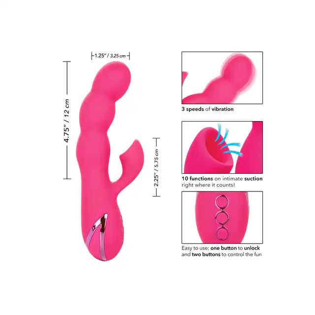 Calexotics - California Dreaming - Oceanside Orgasm Pink - wibrator z króliczkiem i niesamowitym ruchem ssącym do łechtaczki. Gwarancja przyjemności 