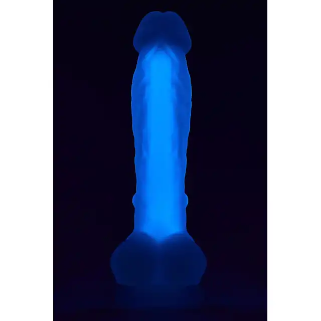 RADIANT SOFT SILICONE GLOW IN THE DARK DILDO MEDIUM PURPLE