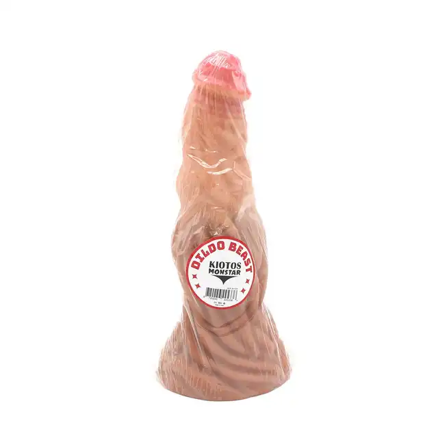 Kiotos Monstar - Beast 29. Monstrualne cieliste dildo w kształcie penisa humanoidalnego potwora. 27,5 cm długości, 8,5 cm średnicy