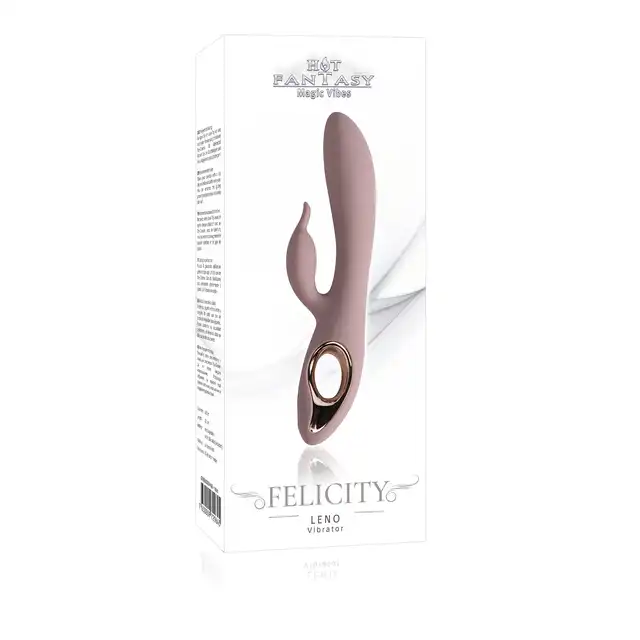 Hot Fantasy - Felicity Leno USB, Wibrator ze stymulatorem łechtaczki. Wysokiej klasy silikon i odcień pudrowego różu