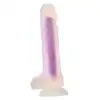 RADIANT SOFT SILICONE GLOW IN THE DARK DILDO MEDIUM PURPLE
