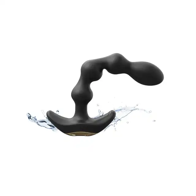 Dorcel - Flexi Balls - Anal Vibrator with Remote Control - Black - wibrator analny z koralikami i zdalnie sterowanym pilotem 