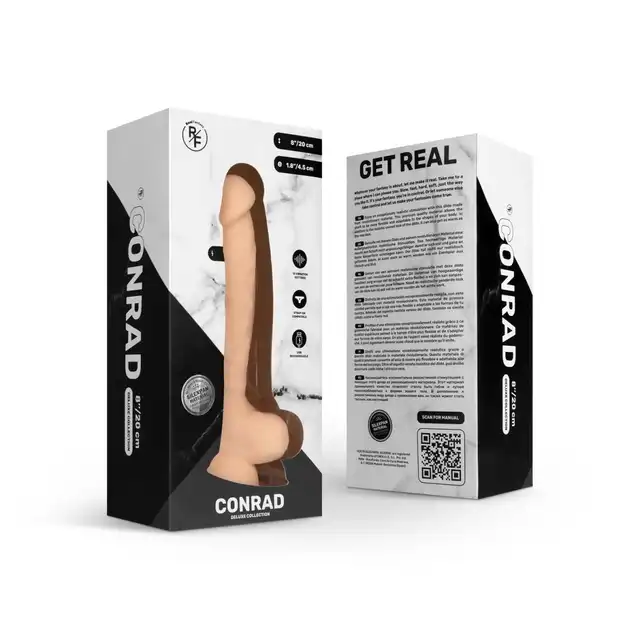 Real Fantasy -Conrad Electric Realistic USB. Realistyczny wibrator z przyssawką. Unikalny materiał Silexpan. 20 cm długości, 4,5 cm średnicy