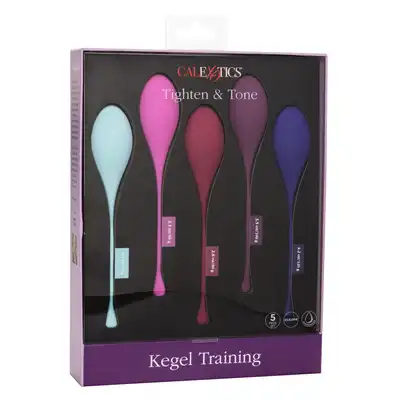 CalExotics - Kegel Training. Silikonowy zestaw do treningu mięśni kegla. Wzmocnij swoje dno miednicy, dzięki 5 stopniowanym kulkom gejszy. Naturalne wzmocnienie doznań seksualnych