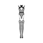 Obsessive - Bodystocking G327 S/M/L - odważny bodystocking z przeszyciami oraz paseczkami. Rozgrzej atmosferę!