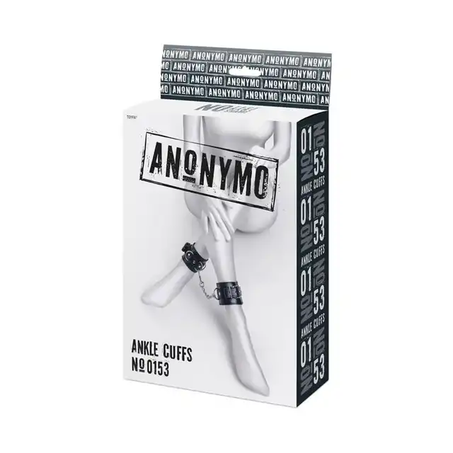 Toyfa - Anonymo Anklecuffs Black. Klasyczne kajdanki na kostki w kolorze eleganckiej czerni. Idealne dla początkujących miłośników zniewalania