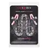 Calexotics - Crystal Chain Nipple Clamps. Ozdobne klamerki na sutki. Z dwoma w pełni regulowanym zaciskom na sutki, drażniącemu łańcuszkowi i błyszczącym kryształom