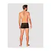 Obsessive - Boldero Boxer Black L/XL- klasyczne czarne bokserki z elementami intrygującej siateczki. Nowość wśród bielizny dla mężczyzn