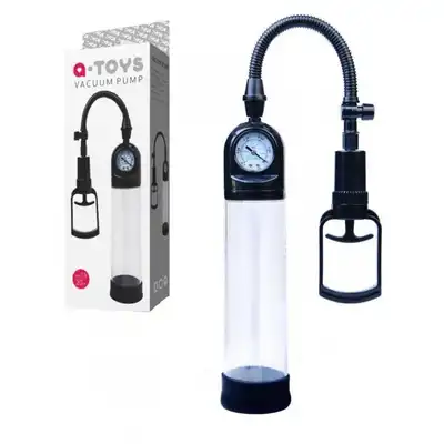 A-Toys - Vacuum Pump. Wygodna pompka próżniowa do penisa. Przezroczysta tuba, linijka i całkowita kontrola nad powiększeniem penisa