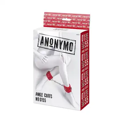 Toyfa - Anonymo Anklecuffs Red. Ponadczasowe kajdanki na kostki w kolorze krwistej czerwieni. Przekonaj się, że zniewalanie to czysta przyjemność