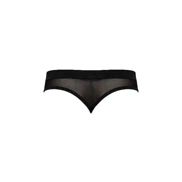 Male Power - Hose Thong S/M Black. Transparentne, niezwykle seksowne męskie majtki z kieszonką na penisa 