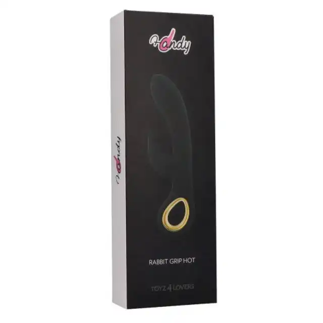 7Candy - Grip Hot Rabbit Black. Wibrator z króliczkiem. Elegancka stymulacja punktu G i łechtaczki