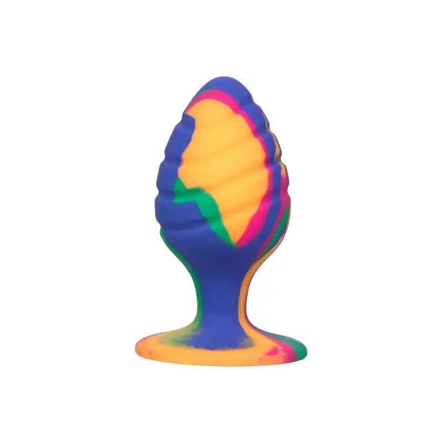 Calexotics - Cheeky Large Swirl Plug -  duży, silikonowy korek analny ze żłobieniami i oryginalną kolorystyką